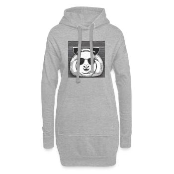 Lunettes de soleil cool cochon d’Inde design amusant 10 - Sweat-shirt à capuche long Femme - gris chiné - Devant