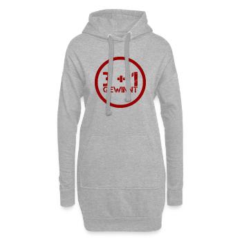 3 + 1 VICTOIRES! Design original cool et tendance. Nouveau - Sweat-shirt à capuche long Femme - gris chiné - Devant