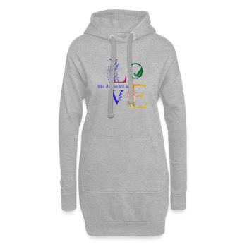 The difference is love - Hoodie-Kleid - Grau meliert - Vorne