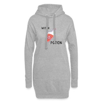 Potion de sorcière - Sweat-shirt à capuche long Femme - gris chiné - Devant
