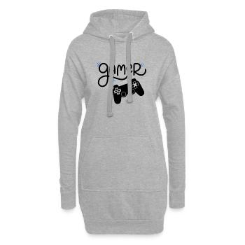 Videospiel-Fan - Hoodie-Kleid - Grau meliert - Vorne