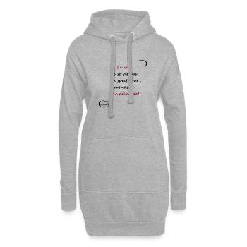 10 - Rôle principal - Sweat-shirt à capuche long Femme - gris chiné - Devant