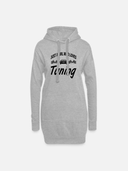 Auto - Hoodie-Kleid - Grau meliert