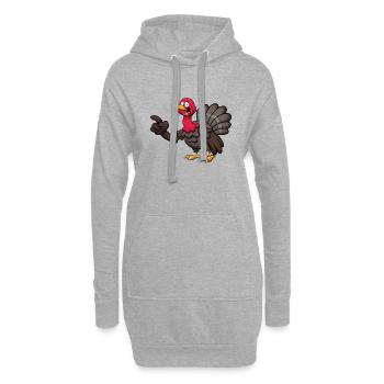 Süßer Truthahn - Hoodie-Kleid - Grau meliert - Vorne
