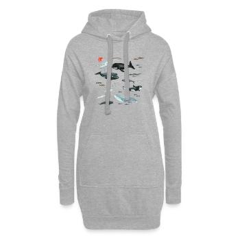 Unterwasserwelt - Hoodie-Kleid - Grau meliert - Vorne