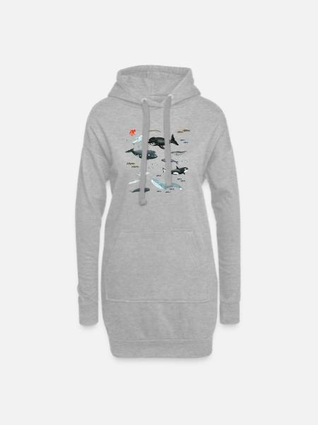 Marine life - Hoodie Dress - heather grey