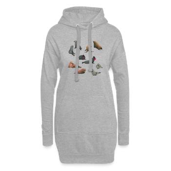 Freunde des Meeres - Hoodie-Kleid - Grau meliert - Vorne