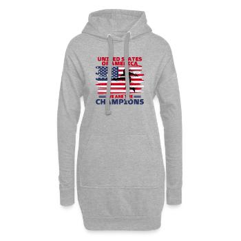 Fußballfan der Vereinigten Staaten von Amerika 2022 - Hoodie-Kleid - Grau meliert - Vorne