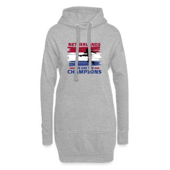 Pays-Bas Football 2022 supporter Netherlands foot - Sweat-shirt à capuche long Femme - gris chiné - Devant