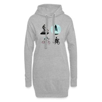 BMX Race Racing MTB Motocross - Hoodie-Kleid - Grau meliert - Vorne