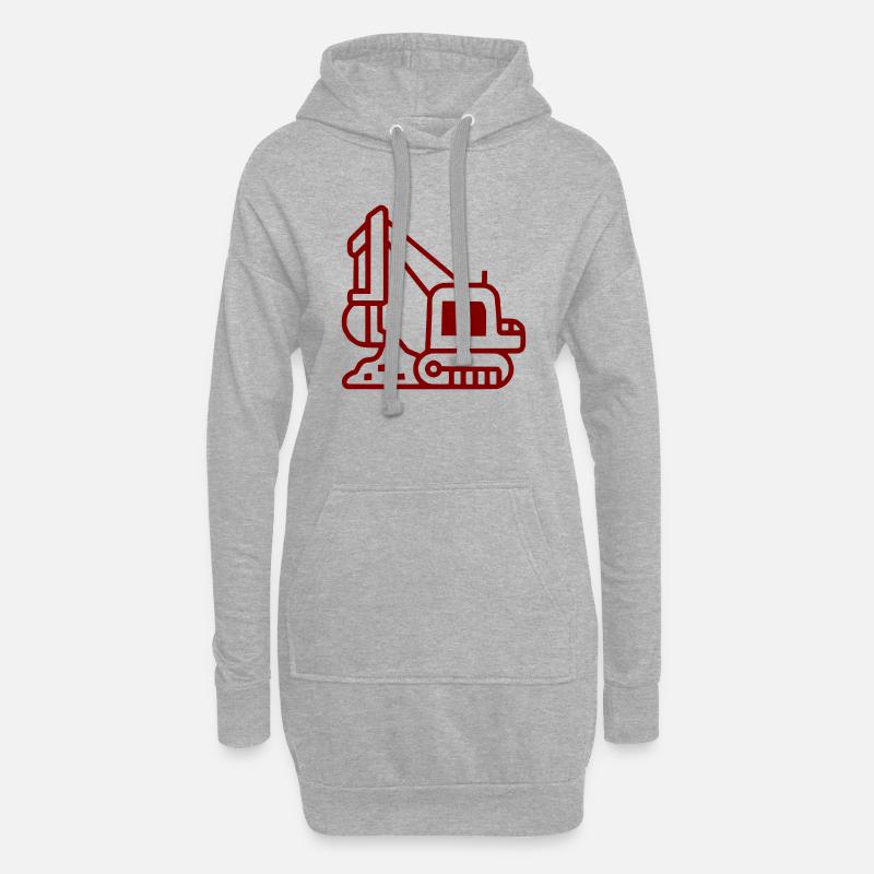 Bagger - Hoodie-Kleid - Grau meliert