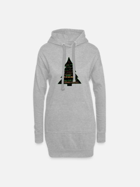 Frohe Feiertage - Hoodie-Kleid - Grau meliert