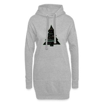 Weihnachten - Hoodie-Kleid - Grau meliert - Vorne