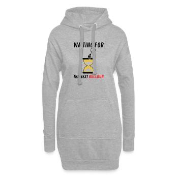 WAITING FOR THE NEXT BULLRUN - Sweat-shirt à capuche long Femme - gris chiné - Devant