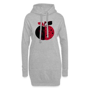 Apfel - Hoodie-Kleid - Grau meliert - Vorne
