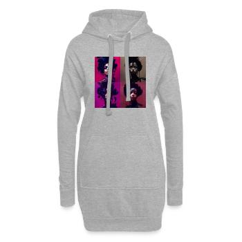 African beauty collage MOTIVE - Hoodie-Kleid - Grau meliert - Vorne