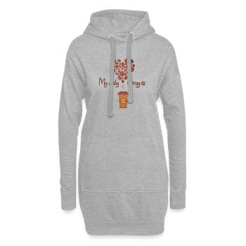 coffee - Sweat-shirt à capuche long Femme - gris chiné - Devant