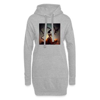 ŒUVRE SPIRITUELLE _06 - Sweat-shirt à capuche long Femme - gris chiné - Devant
