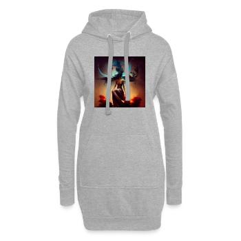 ŒUVRE SPIRITUELLE _04 - Sweat-shirt à capuche long Femme - gris chiné - Devant