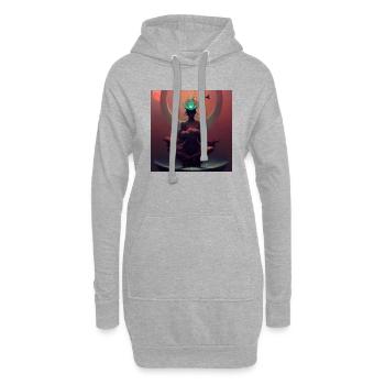 ŒUVRE SPIRITUELLE _05 - Sweat-shirt à capuche long Femme - gris chiné - Devant