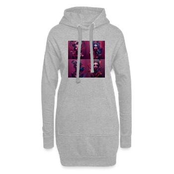 Artwork Woman Collage purple 1 - Hoodie-Kleid - Grau meliert - Vorne