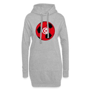 Football Tunisie - Sweat-shirt à capuche long Femme - gris chiné - Devant