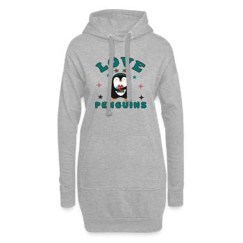 Love Penguins - Hoodie-Kleid - Grau meliert - Vorne