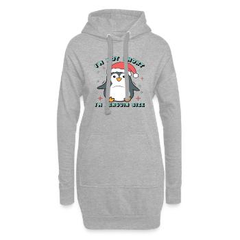 I´m not Short I´m Penguin Size - Hoodie-Kleid - Grau meliert - Vorne