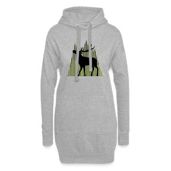 Hirsch - Hoodie-Kleid - Grau meliert - Vorne