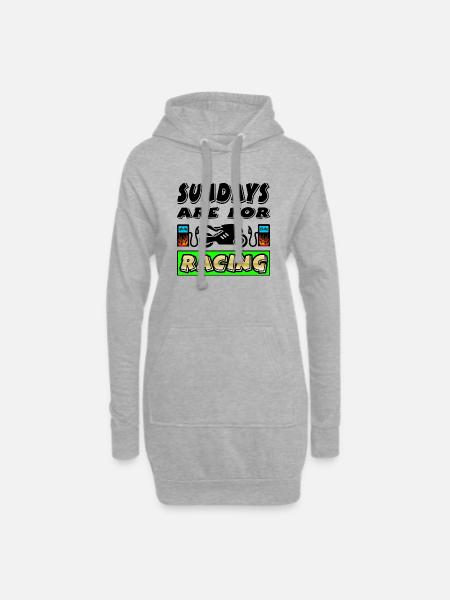Motorrad - Hoodie-Kleid - Grau meliert