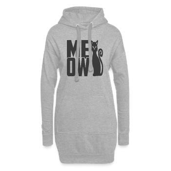 Meow Katze - Hoodie-Kleid - Grau meliert - Vorne