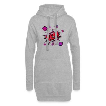 oui chante drôle pas de fille féminisme appliquer toujours - Sweat-shirt à capuche long Femme - gris chiné - Devant