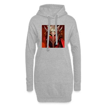 Masque de guerrier médiéval, épique - Sweat-shirt à capuche long Femme - gris chiné - Devant