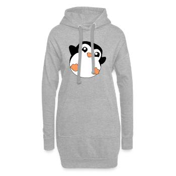Pinguin - Hoodie-Kleid - Grau meliert - Vorne