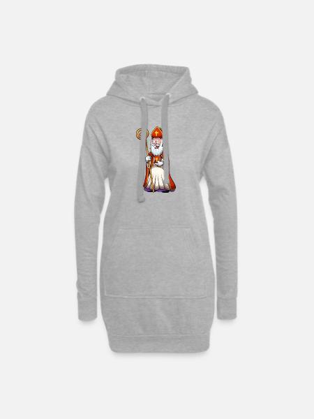 Saint Nicolas - Sweat-shirt à capuche long Femme - gris chiné