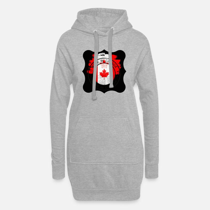 Canada, feuille d’érable. - Sweat-shirt à capuche long Femme - gris chiné