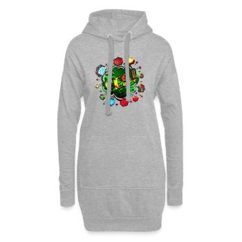 oui chante drôle pas de fille féminisme appliquer toujours - Sweat-shirt à capuche long Femme - gris chiné - Devant