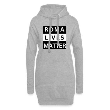 Roma Lives Matter - Hoodie-Kleid - Grau meliert - Vorne