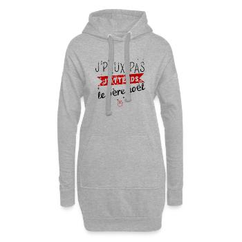 J Peux Pas J attends le père noel - Sweat-shirt à capuche long Femme - gris chiné - Devant