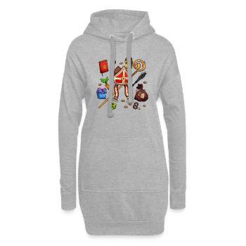 St. Nikolaus Elemente - Hoodie-Kleid - Grau meliert - Vorne