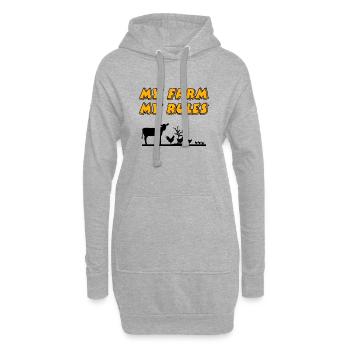 Ferme - Sweat-shirt à capuche long Femme - gris chiné - Devant