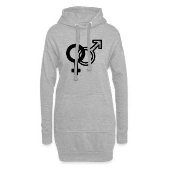 männlichundweiblich - Hoodie-Kleid - Grau meliert - Vorne