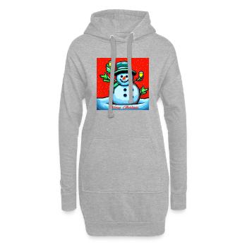 Frohe Weihnachten Feliz Navidad - Hoodie-Kleid - Grau meliert - Vorne