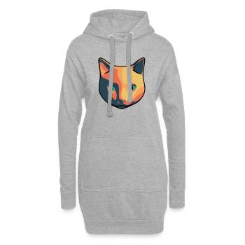 Katze - Hoodie-Kleid - Grau meliert - Vorne