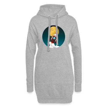 Rocket Bitcoin Money Money à la lune - Sweat-shirt à capuche long Femme - gris chiné - Devant