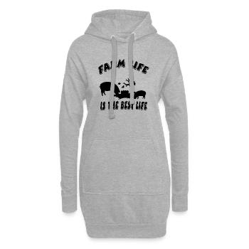 Bauernhof - Hoodie-Kleid - Grau meliert - Vorne
