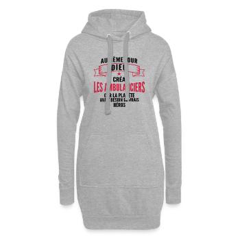 dieu créa les ambulanciers / humour ambulancier - Sweat-shirt à capuche long Femme - gris chiné - Devant
