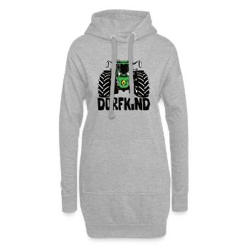 Dorfkind - Trecker, Traktor, Landwirtschaft, Agrar - Hoodie-Kleid - Grau meliert - Vorne