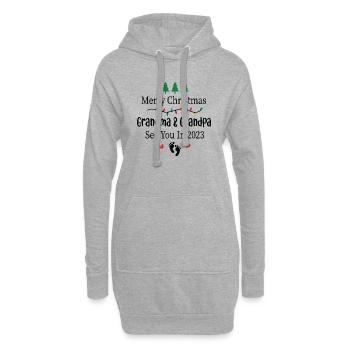 Joyeux Noël Grand-mère & Papy Rendez-vous en 2023 - Sweat-shirt à capuche long Femme - gris chiné - Devant