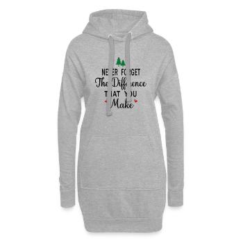 Never Forget the Difference that you Make - Hoodie-Kleid - Grau meliert - Vorne
